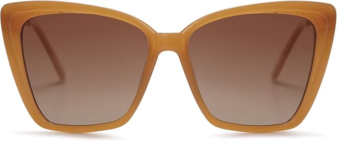 SOJOS Trendy Polarized Sunglasses For Women Retro Womens Oversized Square Cat Eye Sun Glasses UV Protection SJ2206