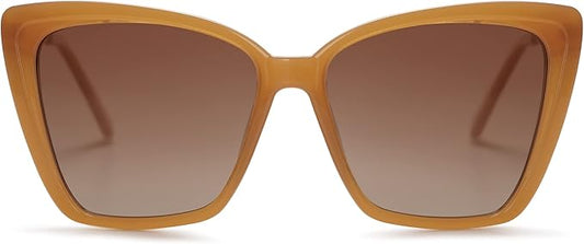 SOJOS Trendy Polarized Sunglasses For Women Retro Womens Oversized Square Cat Eye Sun Glasses UV Protection SJ2206
