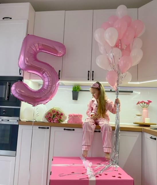 Pink 40 Inch 0 Number Balloons, 0 Decorations for 10 20 30 40 50 60 70 80 90 100Birthday, Foil Giant Birthday Graduations Anniversary Party Balloons