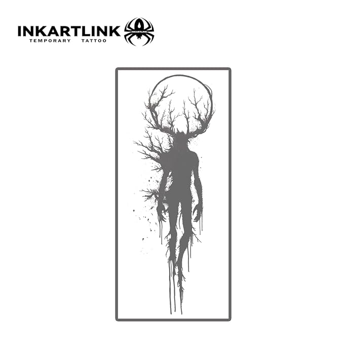 INKARTLINK Tattoo Tech, 2 Sheets Large Semi Permanent Tattoo, Temporary Tattoos, Last 1-2 Weeks, Waterproof, Realistic Look, No Adhesive, No Reflection （Mythology Design)135