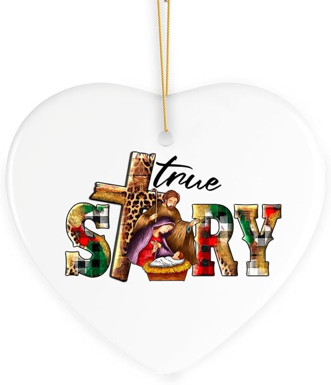 True Story Playful and Festive Nativity Christmas Ornament, Birth of Jesus