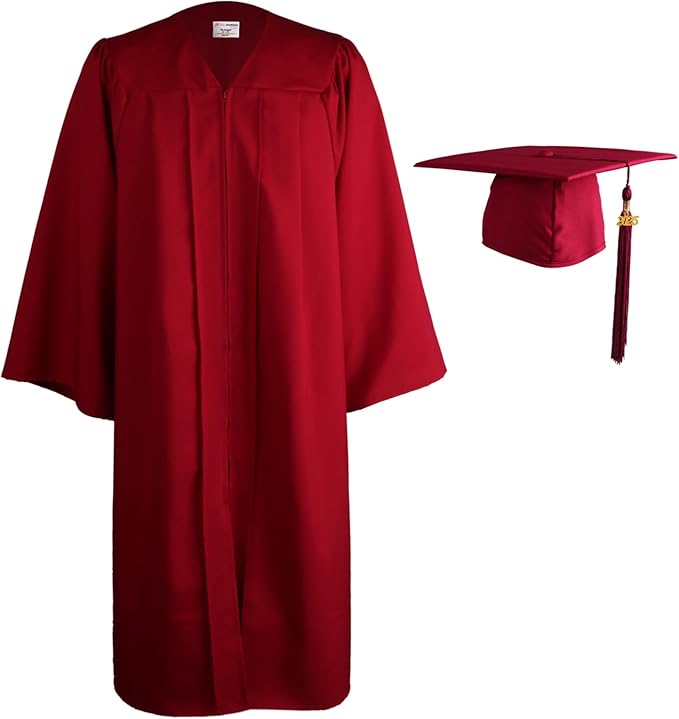 OSBO GradSeason Matte Graduation Cap and Gown 2025 Set with Tassel for High School & College 10 Colors