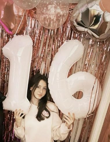 Big White 40 Inch 9 Balloon Number, Jumbo Giant 9th 19 29 39 49 99 Birthday Party Decorations, Large White Foil Balloons Anniversary Birthday Party Engagement Decorations