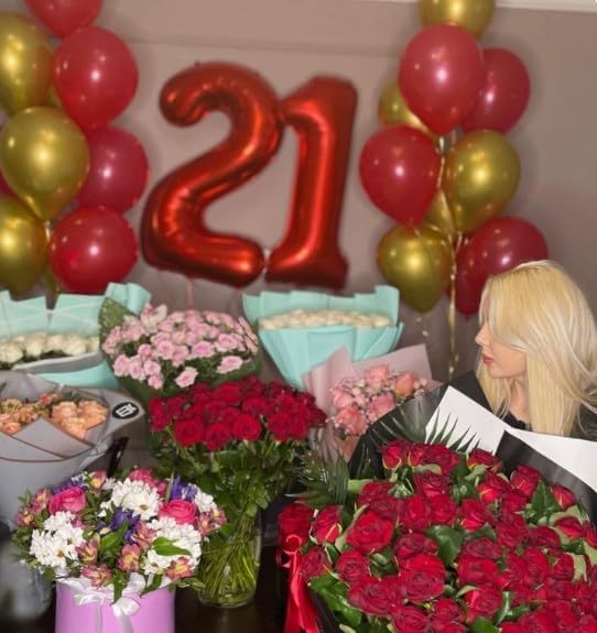 40 Inch Big Red Number 2 Balloon Birthday Decoration, Number 2 Helium Balloon 12 20 22 23 24 26 28 32 42 Celebration, Boy Girl Baby Anniversary Party Graduations Supplies Decorations
