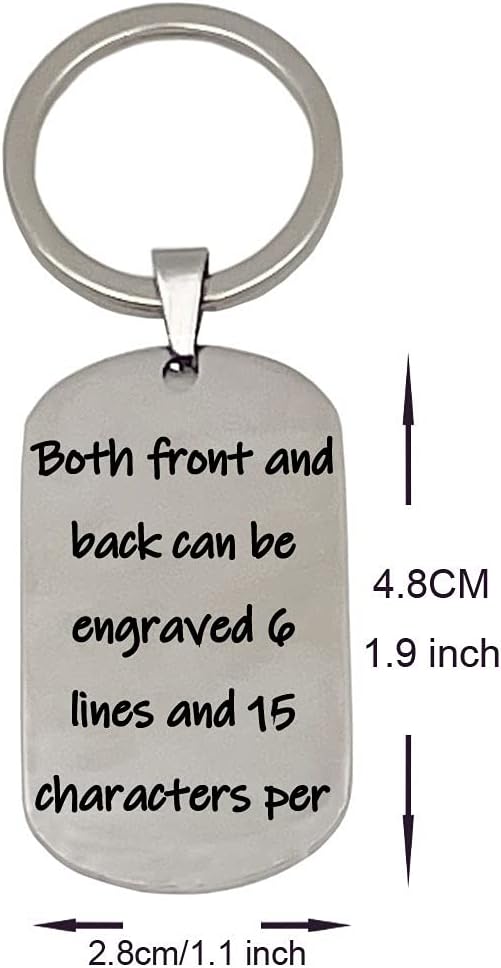 good goods Personalized Keychains for Women Customized Key Chains Men Engraved Name Inspirational Stainless Steel Dog Tag