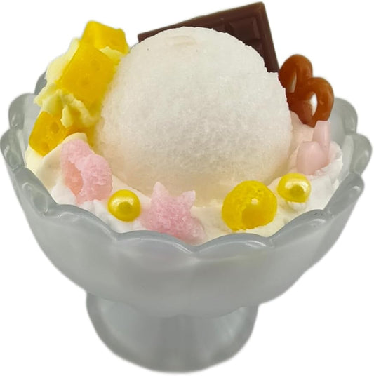 Generic Ice Cream Aromatherapy Candles, Glass Goblet, Decorative Dessert Shape, Fruit Fragrance, Christmas Birthday Festival Gift (Jasmine Pineapple)