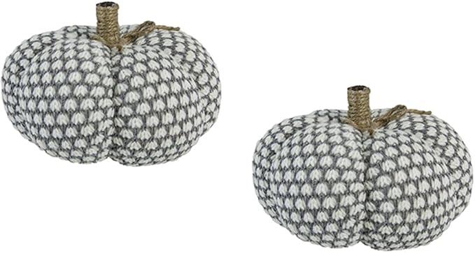 Knite Pumpkin Decor Set of 2 for Fall Harvest Thanksgiving Holiday Festivals 8x8x Ornamental Display