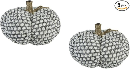Knite Pumpkin Decor Set of 2 for Fall Harvest Thanksgiving Holiday Festivals 8x8x Ornamental Display