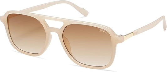 SOJOS Retro Aviator Sunglasses for Women Men,Trendy Rectangle Womens Mens Shades Sun Glasses SJ2202