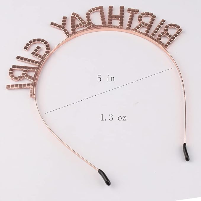 AOPRIE Birthday Girl Headband - Baroque Tiara for Women & Girls, Princess Crown Rhinestone Accessory