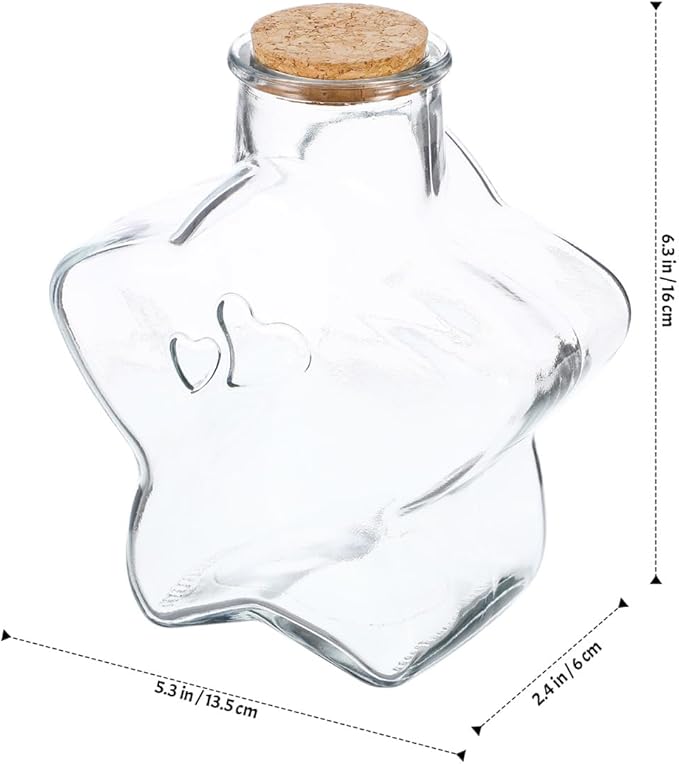 Zerodeko Star Glass Bottles with Cork – Mini Wishing Bottles with 540 Origami Stars & Paper Strips, Message Jar Kit for DIY Christmas Presents, Holiday Party Favors, and Wedding Decorations
