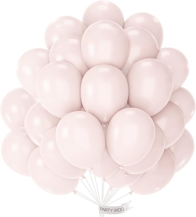 PartyWoo Beige Balloons 50pcs 12 Inch Boho Cream Ivory Neutral Latex Helium Balloons for Graduation Wedding Anniversary Engagement Bridal Graduation Baby Shower Birthday Party Decorations White-F60