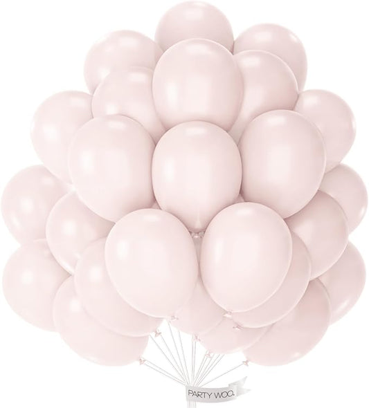 PartyWoo Beige Balloons 50pcs 12 Inch Boho Cream Ivory Neutral Latex Helium Balloons for Graduation Wedding Anniversary Engagement Bridal Graduation Baby Shower Birthday Party Decorations White-F60