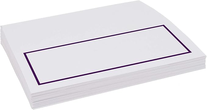 Single Line Border Place Cards, Eggplant (Choose Color), Set of 150, Pre-cut and Scored - Wedding, Party, Dinner, and Special Events - Made in the USA