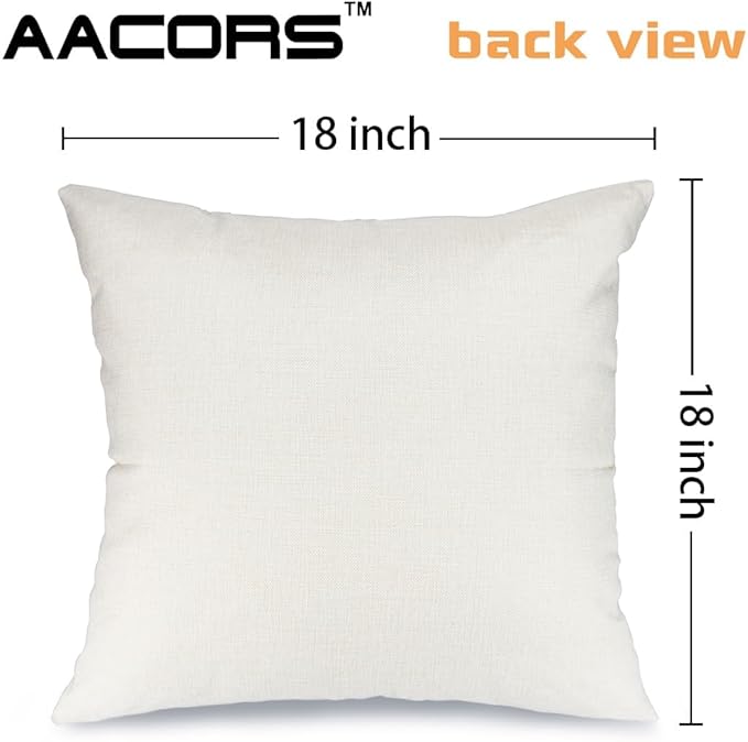 AACORS Halloween Pillow Cover 18X18 Inch Pumpkin Jack-O'-Lanterns Bat Web Decoration Holiday Farmhouse Pillow Case Decor for Home Sofa Couch AA306-18