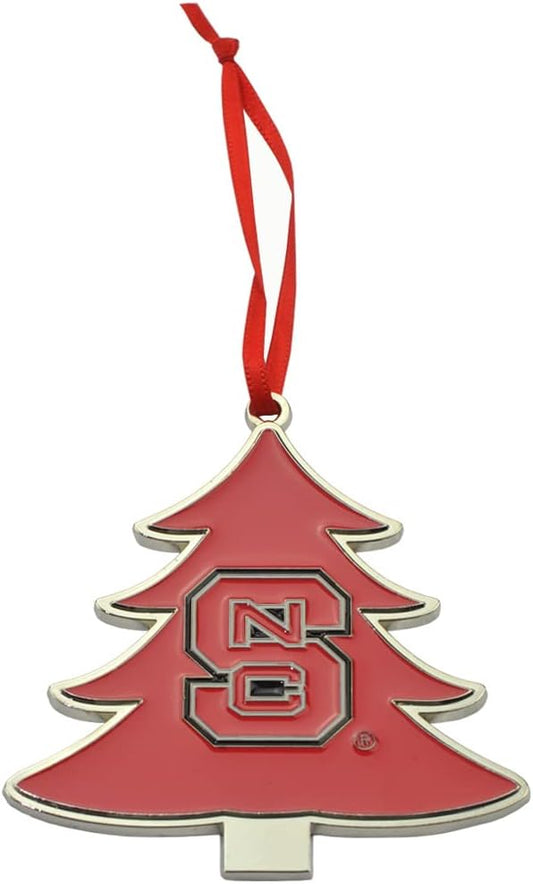 NC State Wolfpack Tree Shaped Metal Christmas Ornament