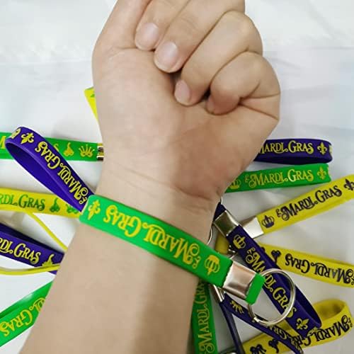 CupaPlay 24PCS Mardi Gras Party Rubber Keychains - Mardi Gras Carnival Birthday Party Favors Supplies Goodie Bag Stuffers Fillers Gifts Prize for Boys Girls