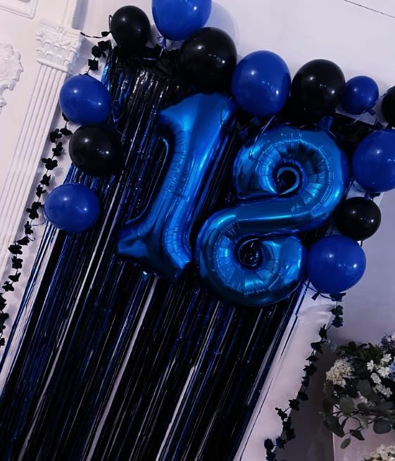 Night Blue Number 1 Balloon 40 inch, Number 1 Birthday Balloons for Boy Girl, Night Blue Foil One Balloon for 1st 10 11 12 16 18 Birthday Party, Anniversary Celebration Numbers Decorations