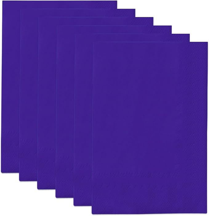 qiqee Deep Purple Paper Napkins 13 * 16inch Guest Paper Disposable Towels Napkin Paper Hand Towels for Wedding, Dinner, Birthday Party, Dessert Cocktail ＆ Kitchen Napkins（ 120 Count）