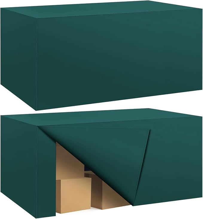 Ascoza 2 Pack Fitted Tablecloth for 6 Foot Rectangle 72 x 30 Inch Peacock Blue Table Covers Water Resistant Polyester Cloth for Folding, Parties,Display, Trade Show (Peacock Blue)