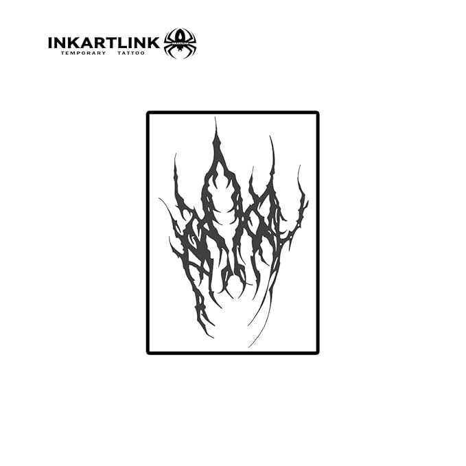 INKARTLINK Semi Permanent Tattoos,Halloween Temporary Tattoo, Party Tattoos, Realistic, Waterproof, Cruelty-free, Non-reflective (Ink Demon)