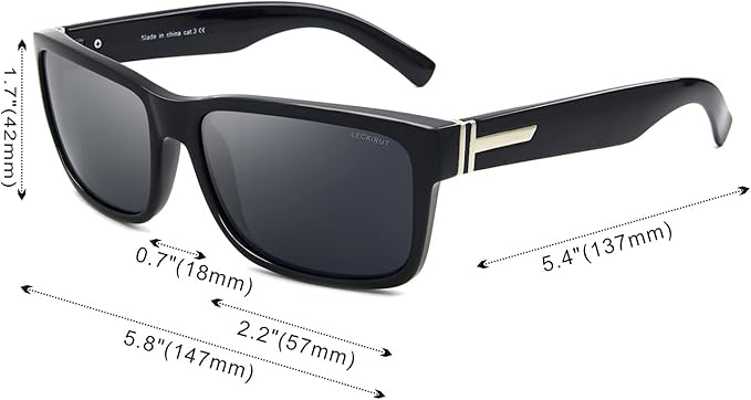 LECKIRUT Vintage Polarized Sunglasses for Men Women Retro Oversized Square Mirror Sun Glasses