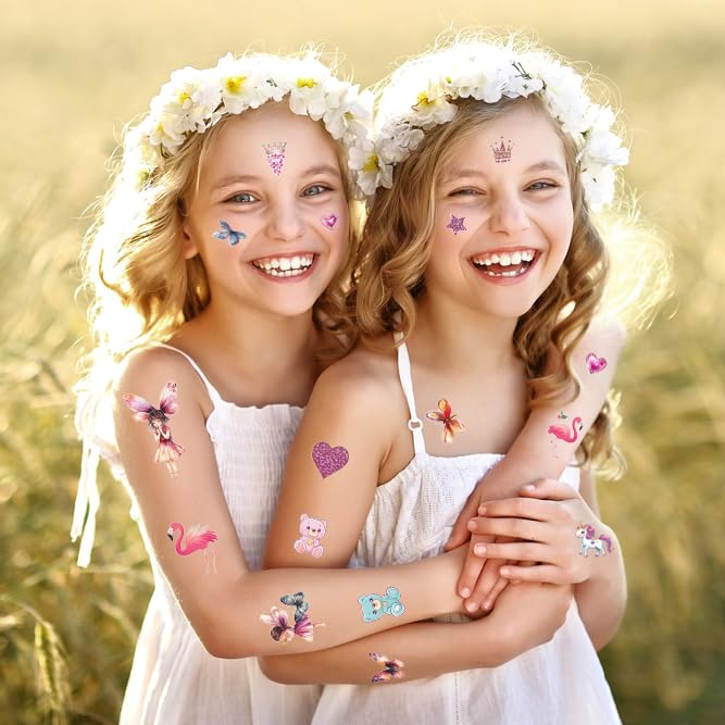 Tattoos for Kids, 350+ Mixed Styles (37 Sheets) Temporary Tattoos Stickers Set Gift for Girls and Boys, Space Dinosaur Animals Butterfly Tattoos for Kids Birthday Party Supplies