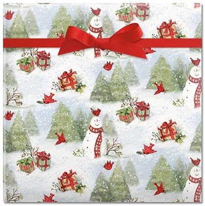 Current Snowy Cardinals Christmas Rolled Wrapping Paper - Premium Jumbo 23-Inch x 32-Foot Gift Wrap Roll, 61 Square Feet Total