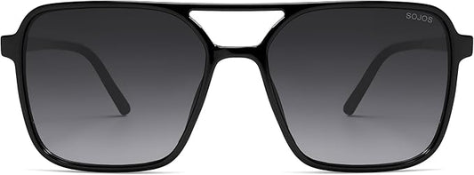 SOJOS Trendy Vintage Aviator Square Sunglasses For Womens Mens Retro 70s UV400 Women Sun Glasses SJ2327