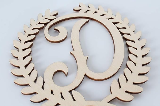 LINGTEER Personalized Inital Letter D Wooden Cake Topper Perfect for Birthday Rustic Wedding Anniversary Party Keepsake Decoration