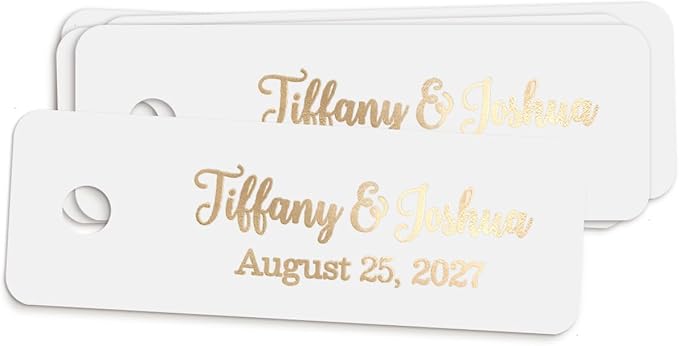 100 pcs Custom Wedding Favor Gift Tags, Extra Small Personalized Thank You Tags for Weddings, Birthdays, Bridal Shower, Baby Shower, Party Decorations