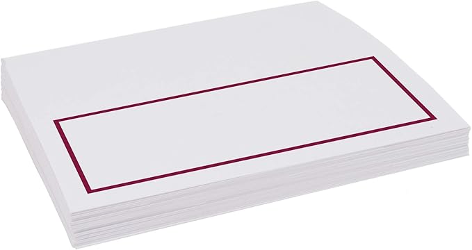 Single Line Border Place Cards, Burgundy (Choose Color), Set of 150, Pre-cut and Scored - Wedding, Party, Dinner, and Special Events - Made in the USA