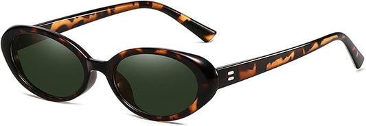 Retro Oval Sunglasses for Women Men Fashion Small Oval Sunglasses 90s Vintage Shades