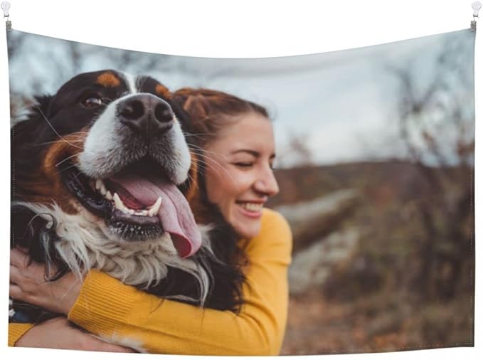 JINJUREN Custom Tapestry Upload Images Personalized Wall Decor Backdrop Poster For Bedroom 40 * 60 inch Vertical