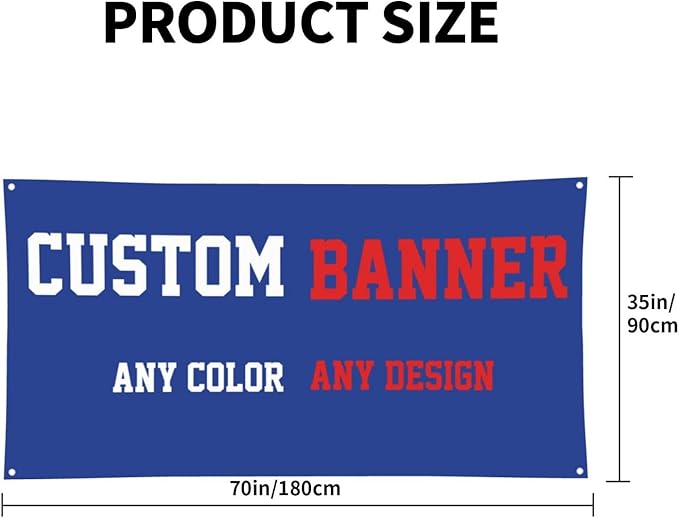 Custom Banners And Signs 6x3 Ft,Personalized Banner With Photo/Text, Banners Customized For Business Birthday Graduation Parties Indoor Outdoor