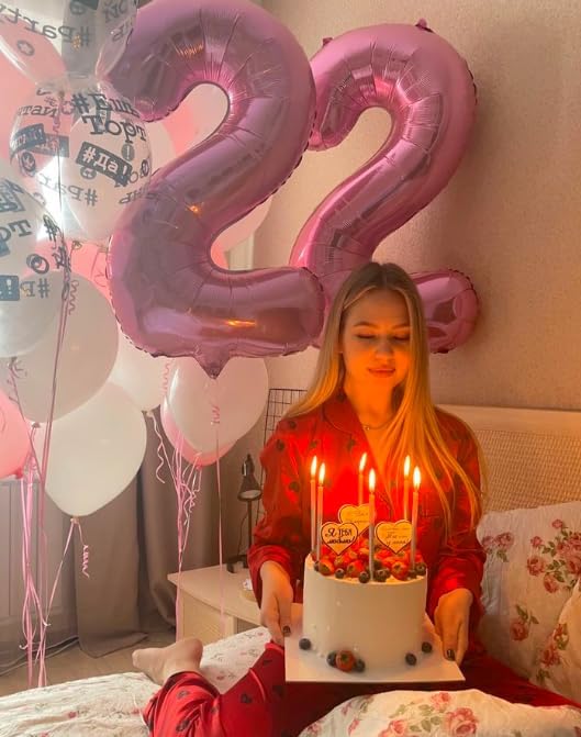 40 Inch Big Pink Number 2 Balloon Birthday Decoration, Number 2 Helium Balloon 12 20 22 23 24 26 28 32 42 Celebration, Boy Girl Baby Anniversary Party Graduations Supplies Decorations