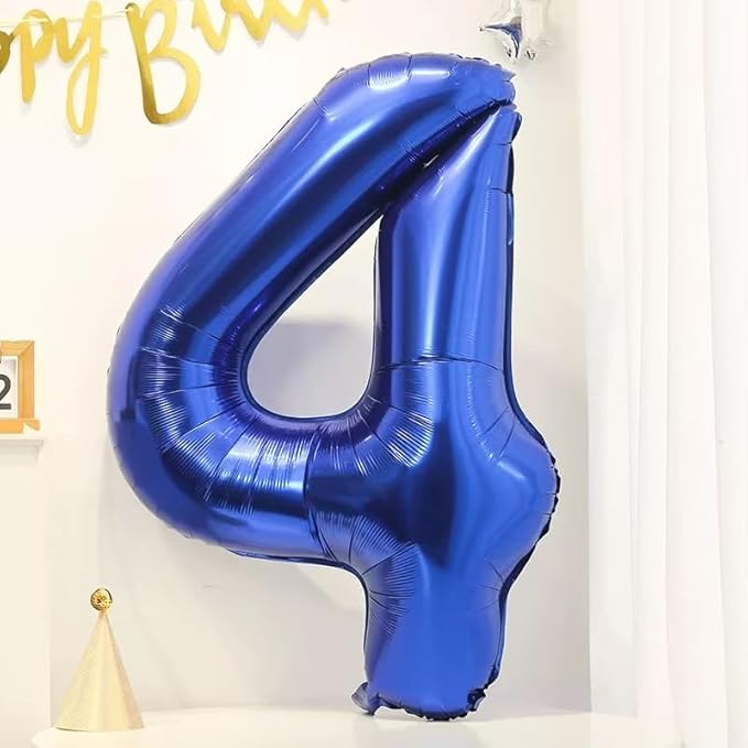 40 inch Navy Blue Number Balloon Dark Blue 4 Balloons Giant Foil Helium Balloons Blue Number 4 Balloon for 4th Birthday Party Decorations