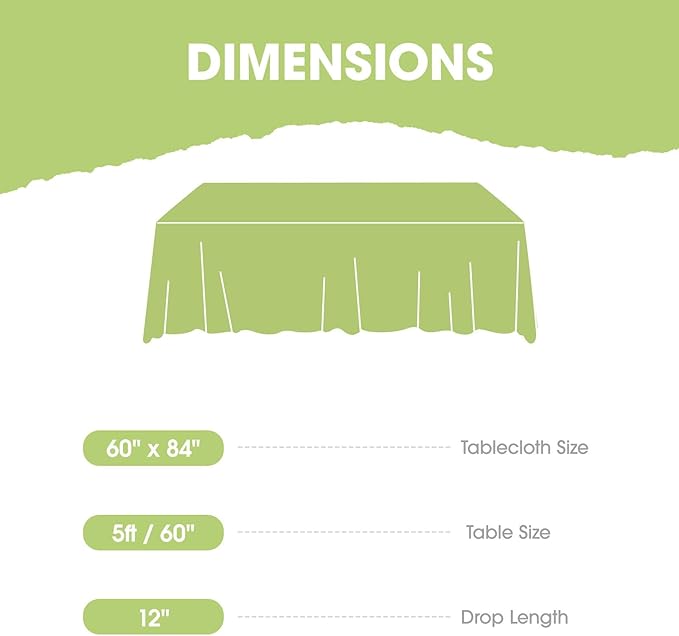 Pureegg Rectangle Table Cloth 60" x 84" – Durable Polyester Tablecloth Offers Reusable & Washable Protection, Ideal for Outdoor Party, Picnic, Wedding, Banquet and Birthday, 12 Pack, Black