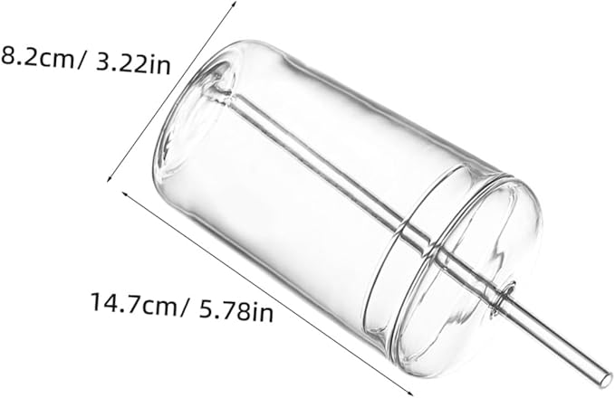 Large Capacity Glass Drinking Mug with Straw Decorative Transparent Juice Cup for Home Office Hotels Smooth Rim Easy to Clean Beverage Container