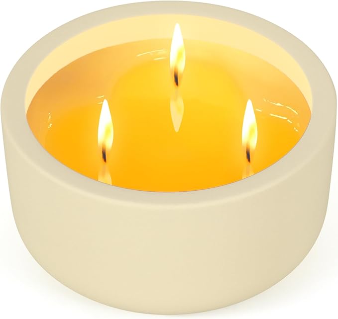 Viyffo Christmas Candles – Vanilla & Cinnamon, 3 Wick 20oz Large Scented Candle, Non Toxic Soy Fall Candles for Women & Men, Luxury White Jar Perfect for Thanksgiving, Winter Holiday Gift & Home Decor