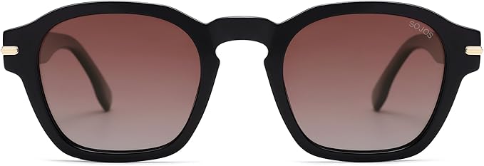 SOJOS Vintage Retro Square Polarized Sunglasses Men Standard Fit Trendy Womens Sun Glasses SJ2382