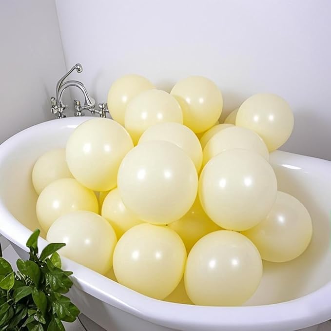 Pastel Yellow Balloons 145pcs Different Sizes 18 12 10 5 Inches Light Yellow Latex Balloon Garland Arch for Birthday Baby Shower Wedding Anniversary Graduation Party Decorations