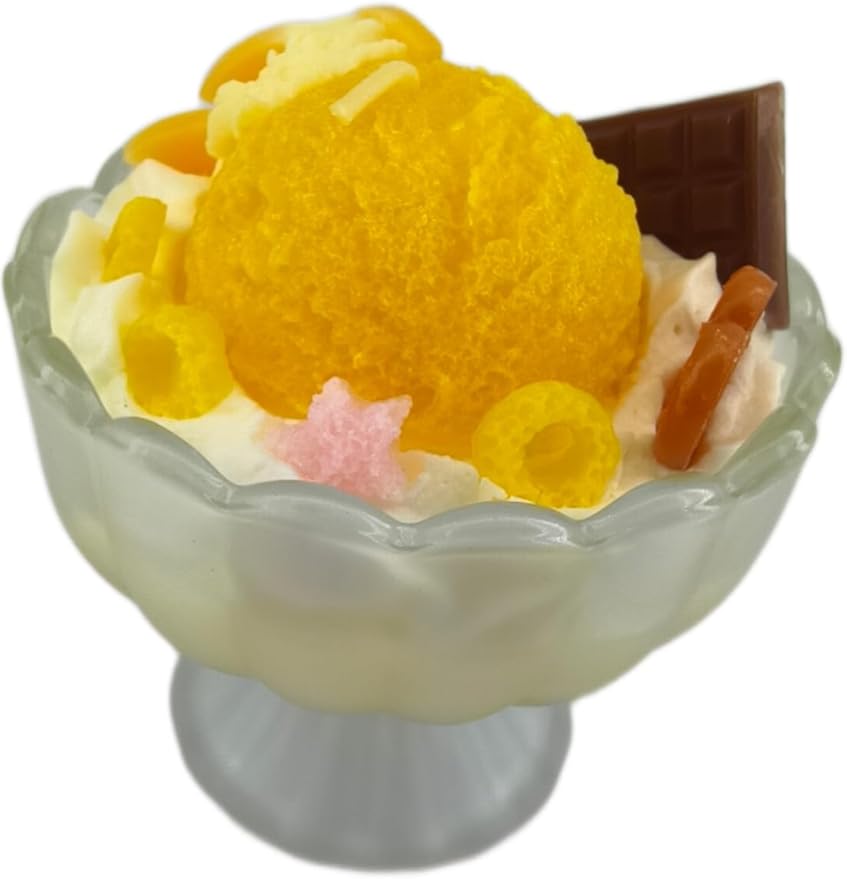 Generic Ice Cream Aromatherapy Candles, Glass Goblet, Decorative Dessert Shape, Fruit Fragrance, Christmas Birthday Festival Gift (Coconut Fruit)