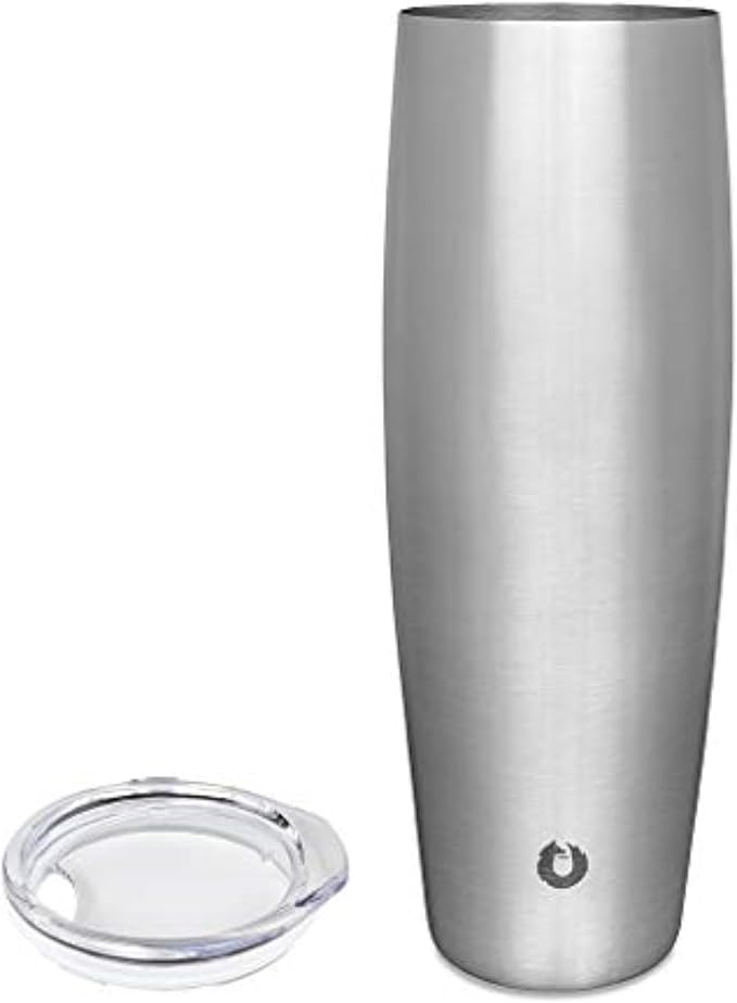 SNOWFOX Premium Vacuum Insulated Stainless Steel Beer Glass With Lid, Home Bar Accessories, Elegant Bartending, Lightweight Pint Glasses, Sleek Drinkware, Frosty Beverages Stay Cold, 23.9oz