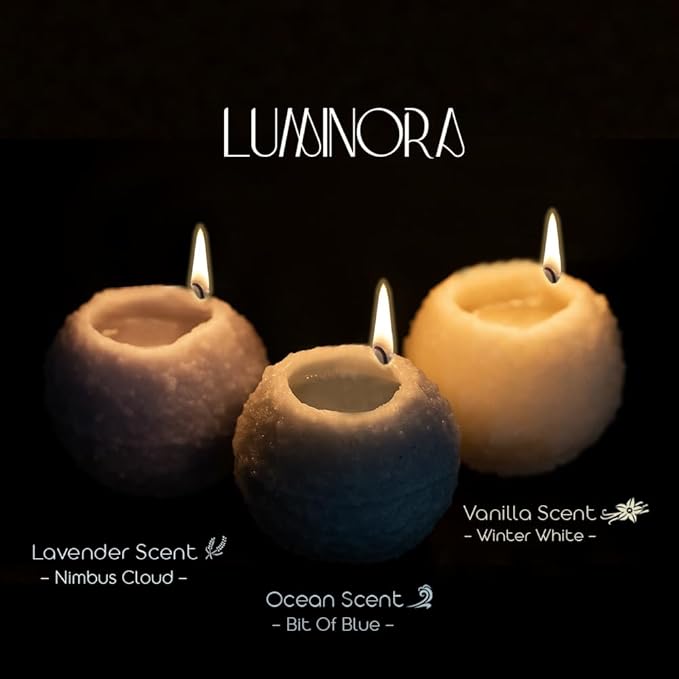 LUMINORA Unique Spiral Scented Candle | Hand-Crafted Soy Decorative Candle with Mesmerizing Spiral Burn, Twisted Wave Design & Premium Gift Box | Nimbus Cloud | Lavender Scent |