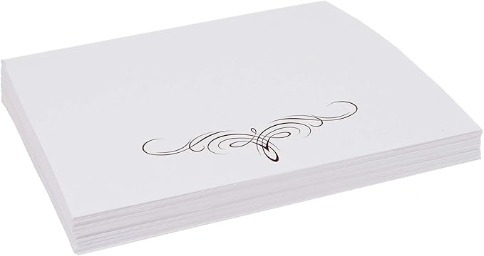 Decadent Flourish Place Cards, Chocolate (Choose Color), Set of 60, Pre-cut and Scored - Wedding, Party, Dinner, and Special Events - Made in the USA