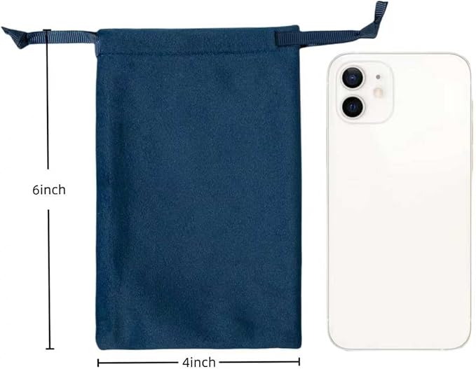 12pcs Navy Velvet Drawstring Bags 4x6 inches Small Velvet Cloth Gift Bags Jewelry Pouches for Storage Wedding Party Favor Christmas