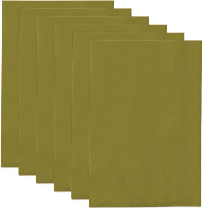 qiqee Olive Green Paper Napkins 13 * 16inch Guest Paper Disposable Towels Napkin Paper Hand Towels for Wedding, Dinner, Birthday Party, Dessert Cocktail ＆ Kitchen Napkins（ 120 Count）