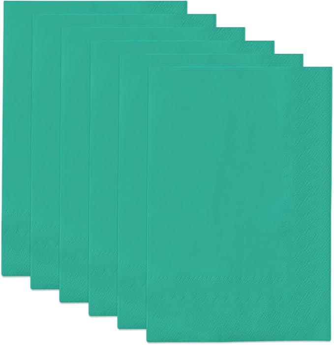 qiqee Teal Blue Paper Napkins 13 * 16inch Guest Paper Disposable Towels Napkin Paper Hand Towels for Wedding, Dinner, Birthday Party, Dessert Cocktail ＆ Kitchen Napkins（ 120 Count）