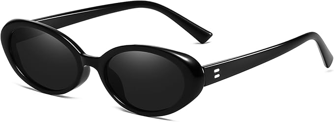Retro Oval Sunglasses for Women Men Fashion Small Oval Sunglasses 90s Vintage Shades